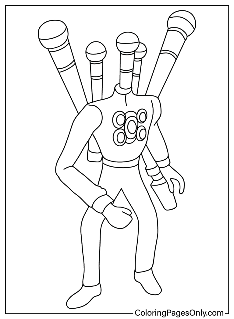 9 Free Printable Microphone Mecha Boss Coloring Pages