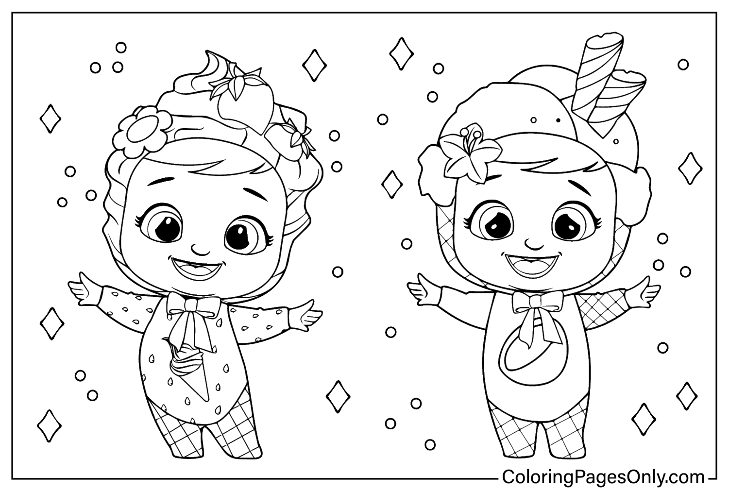 Free Printable Cry Babies Coloring Page from Cry Babies