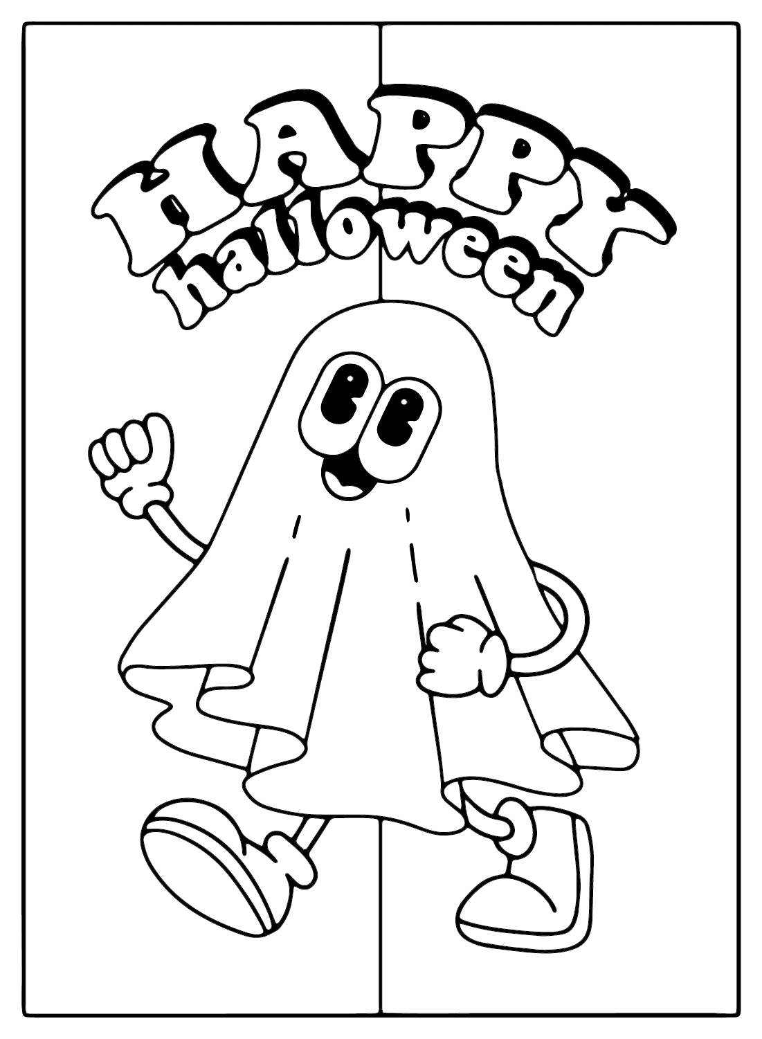Página para colorir de cartões de Halloween para impressão gratuita em cartões de Halloween