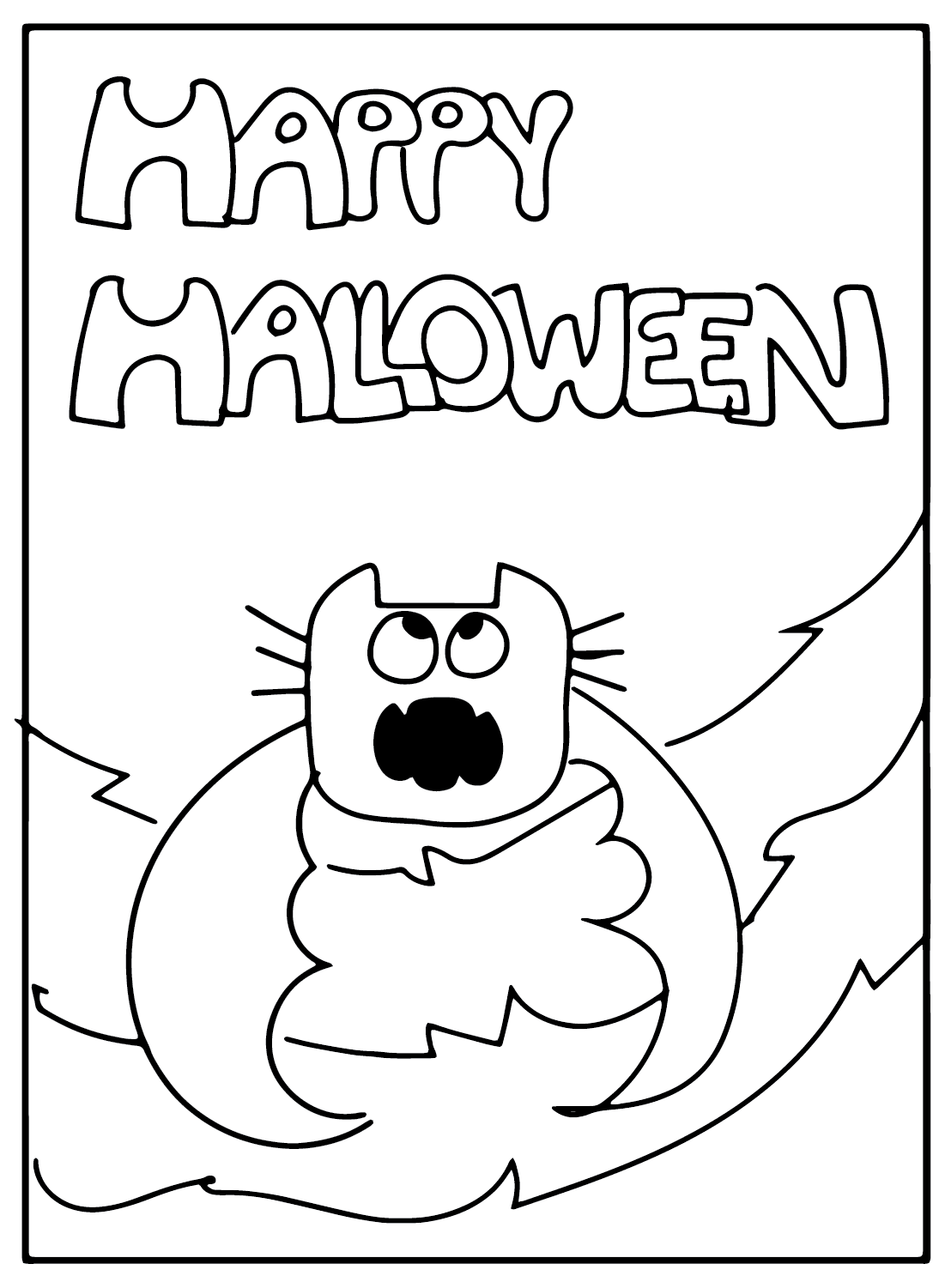 Cartes d'Halloween imprimables gratuites à colorier à partir de cartes d'Halloween