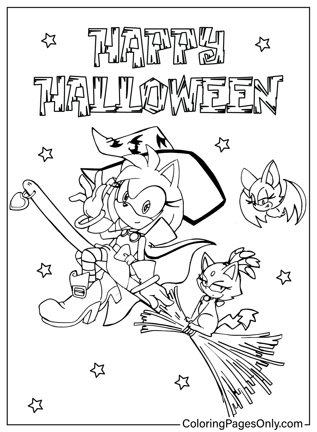 Coloriage Sonic Halloween gratuit de Sonic Halloween