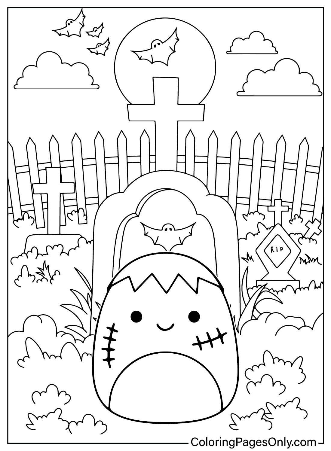 Free Squishmallow Halloween Coloring Page from Squishmallow Halloween