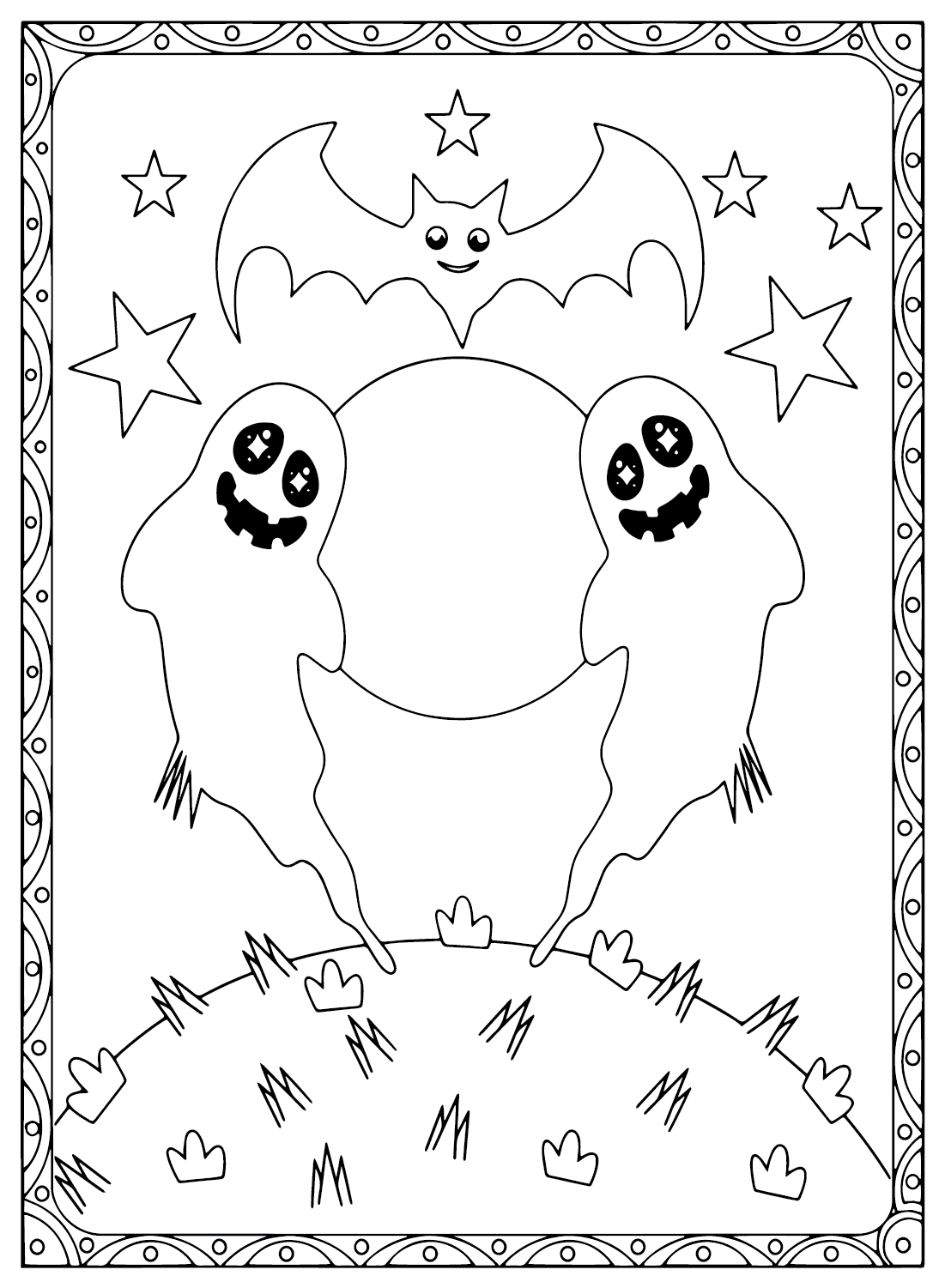 Página para colorear de fantasmas gratis de Ghost