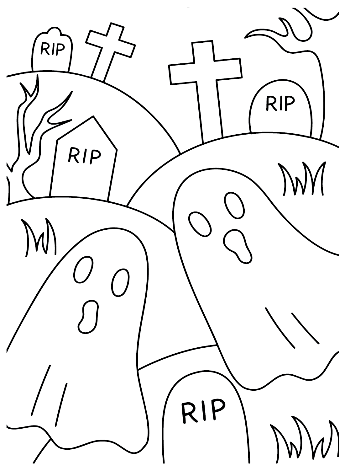 Раскраски с призраками для взрослых из Spooktacular Halloween