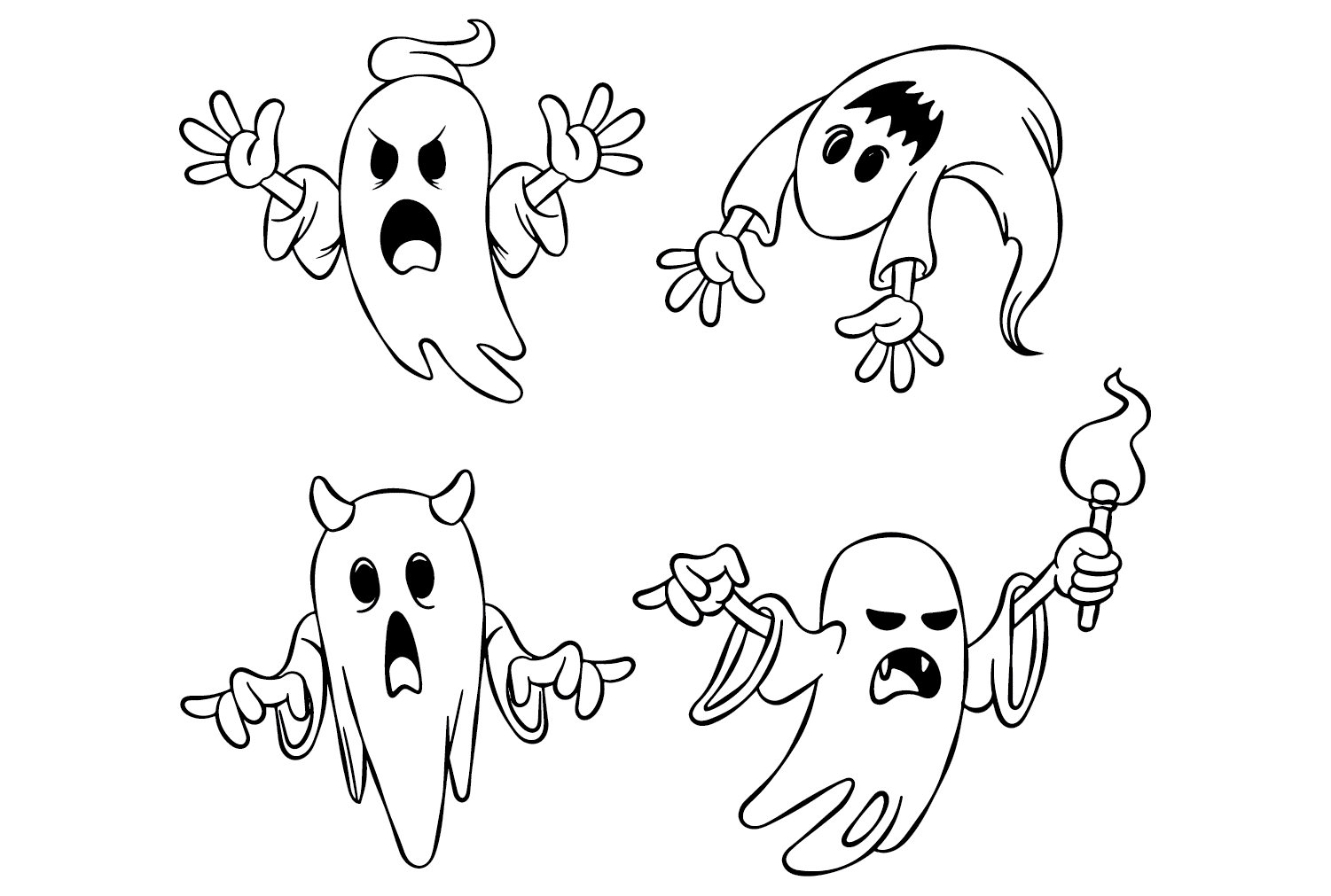 Páginas para colorear de fantasmas para imprimir desde Ghost