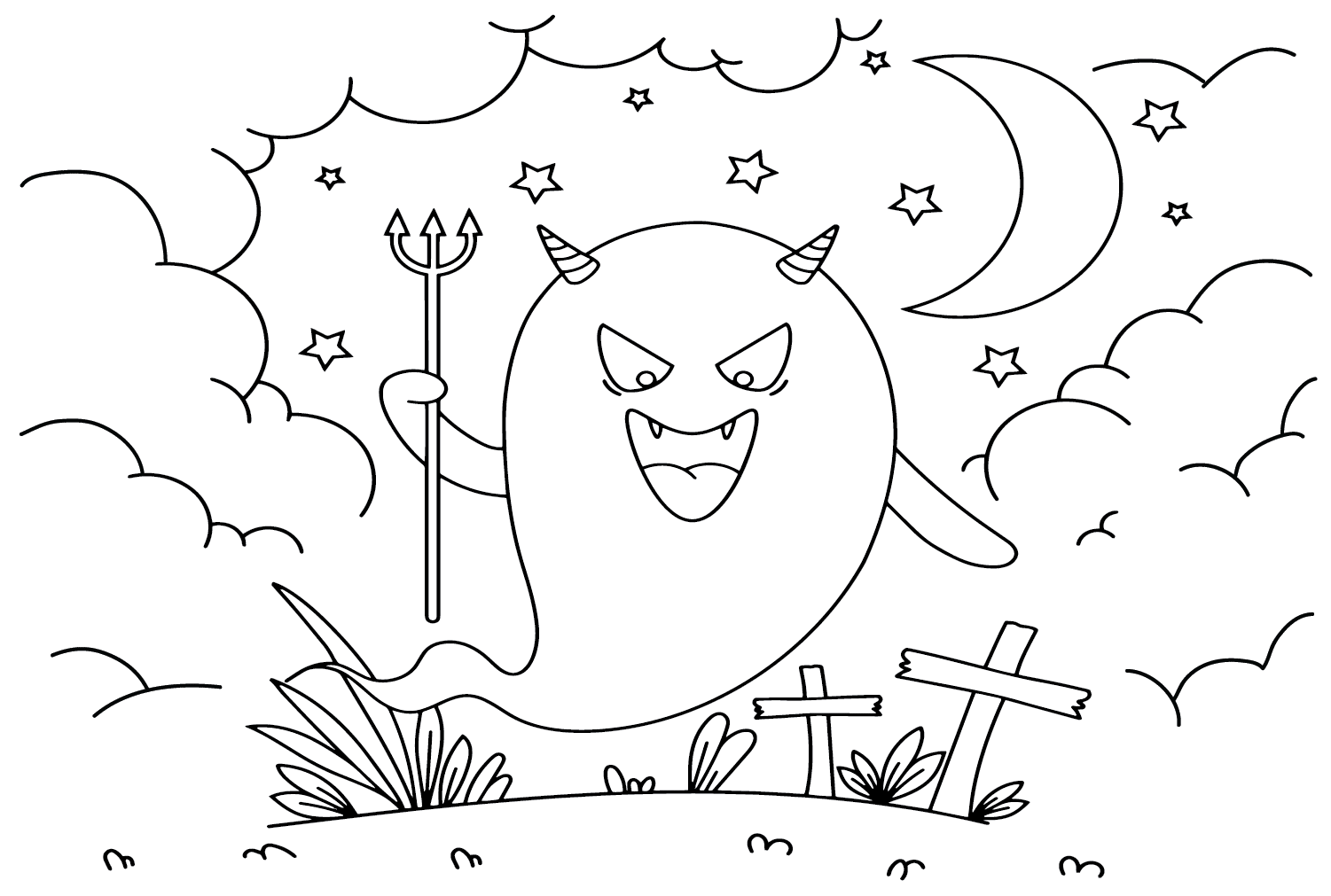 Ghost Coloring Pages to for Kids