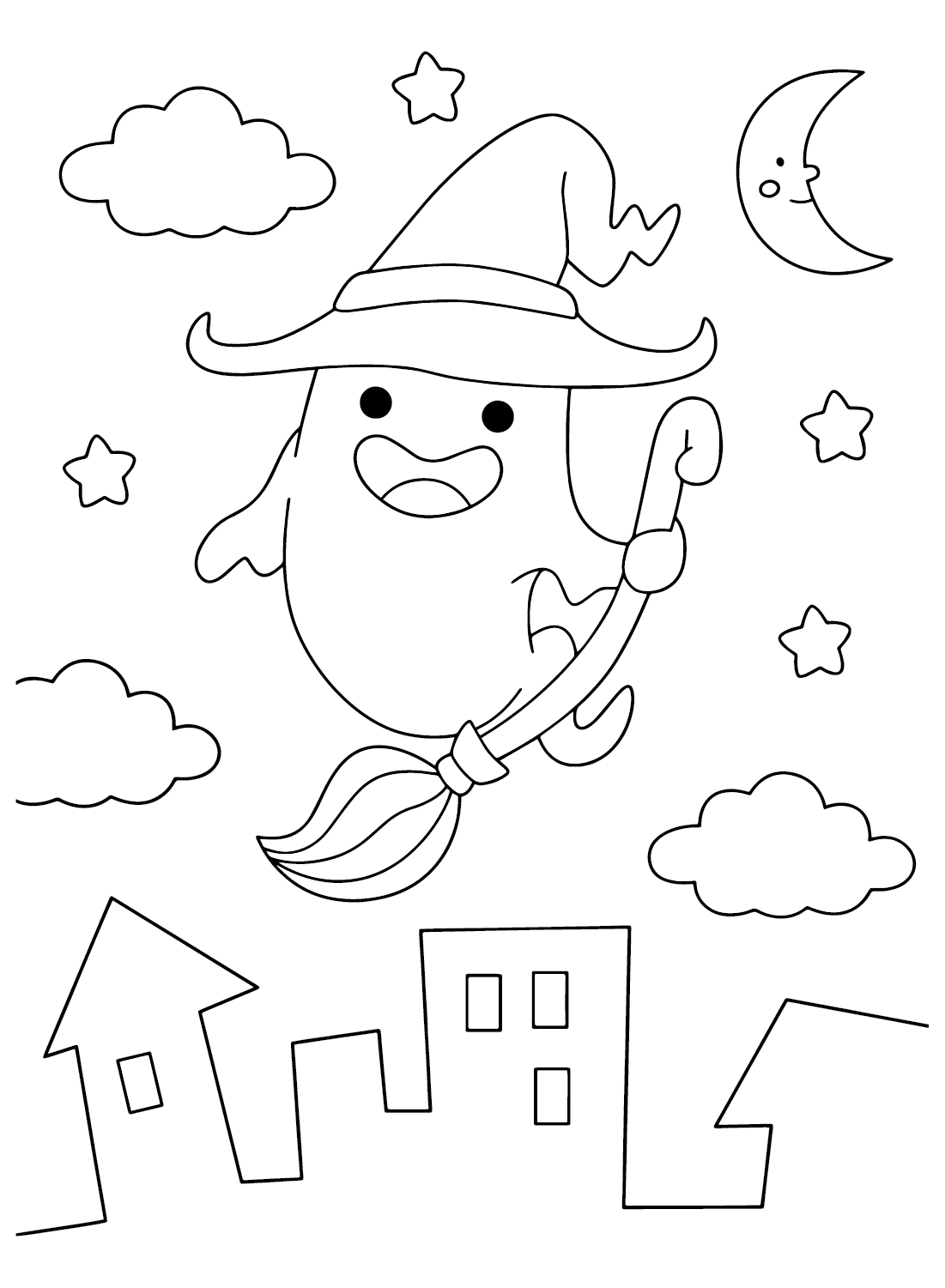 Ghost Cute Coloring Page PNG von Ghost