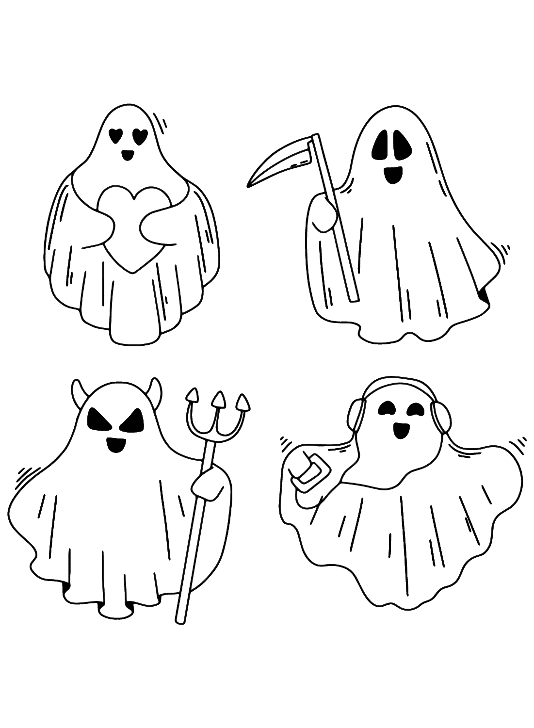 Página para colorear imprimible de fantasma de Ghost