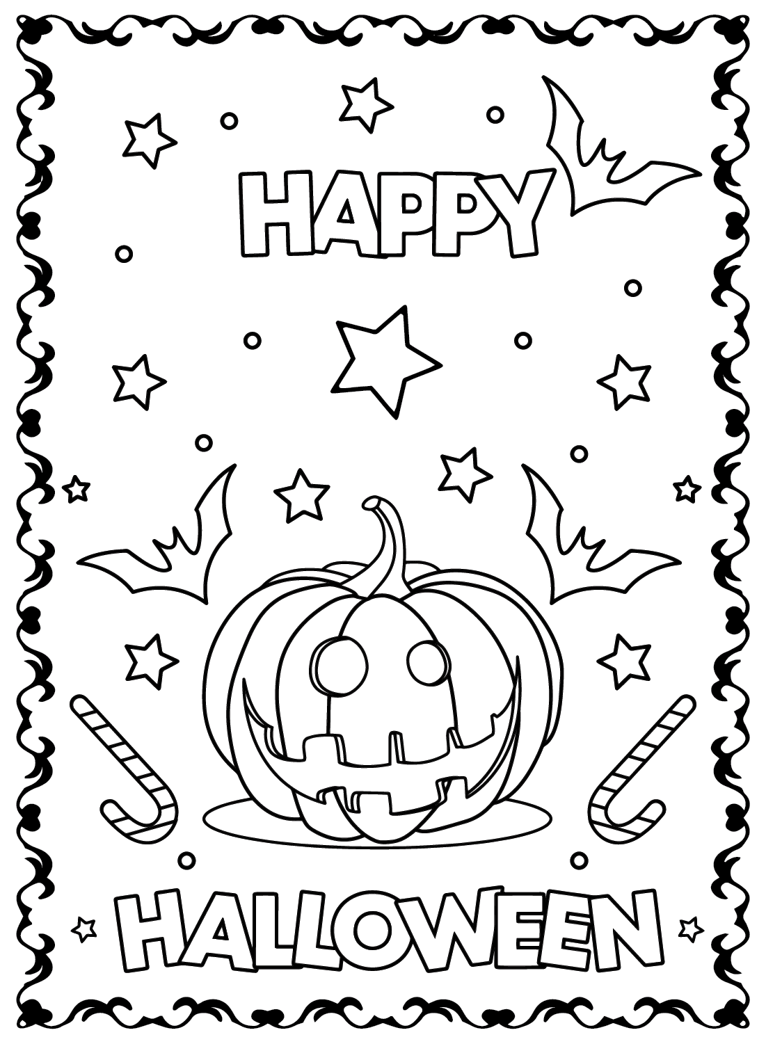 Halloween Cards Images to Color - Free Printable Coloring Pages