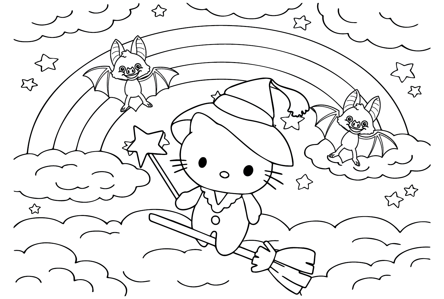 Halloween Coloring Pages Hello Kitty