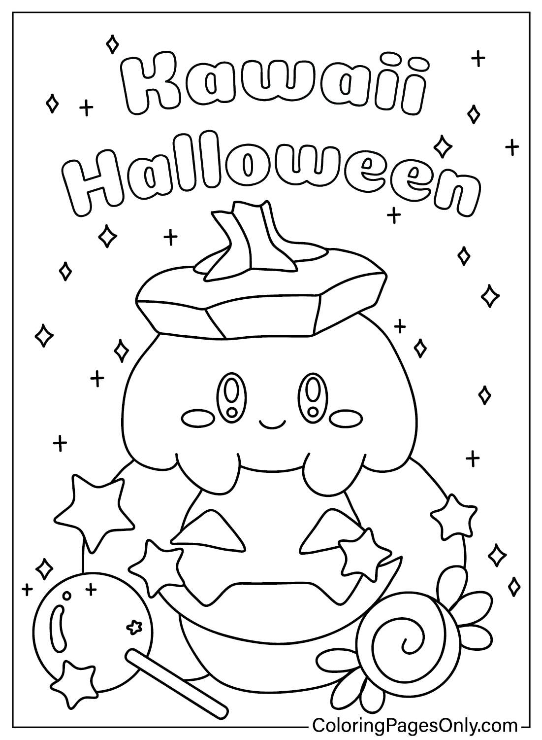 Halloween Coloring Pages Kawaii from Kawaii Halloween