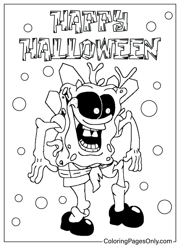 22 Free Printable Spongebob Halloween Coloring Pages