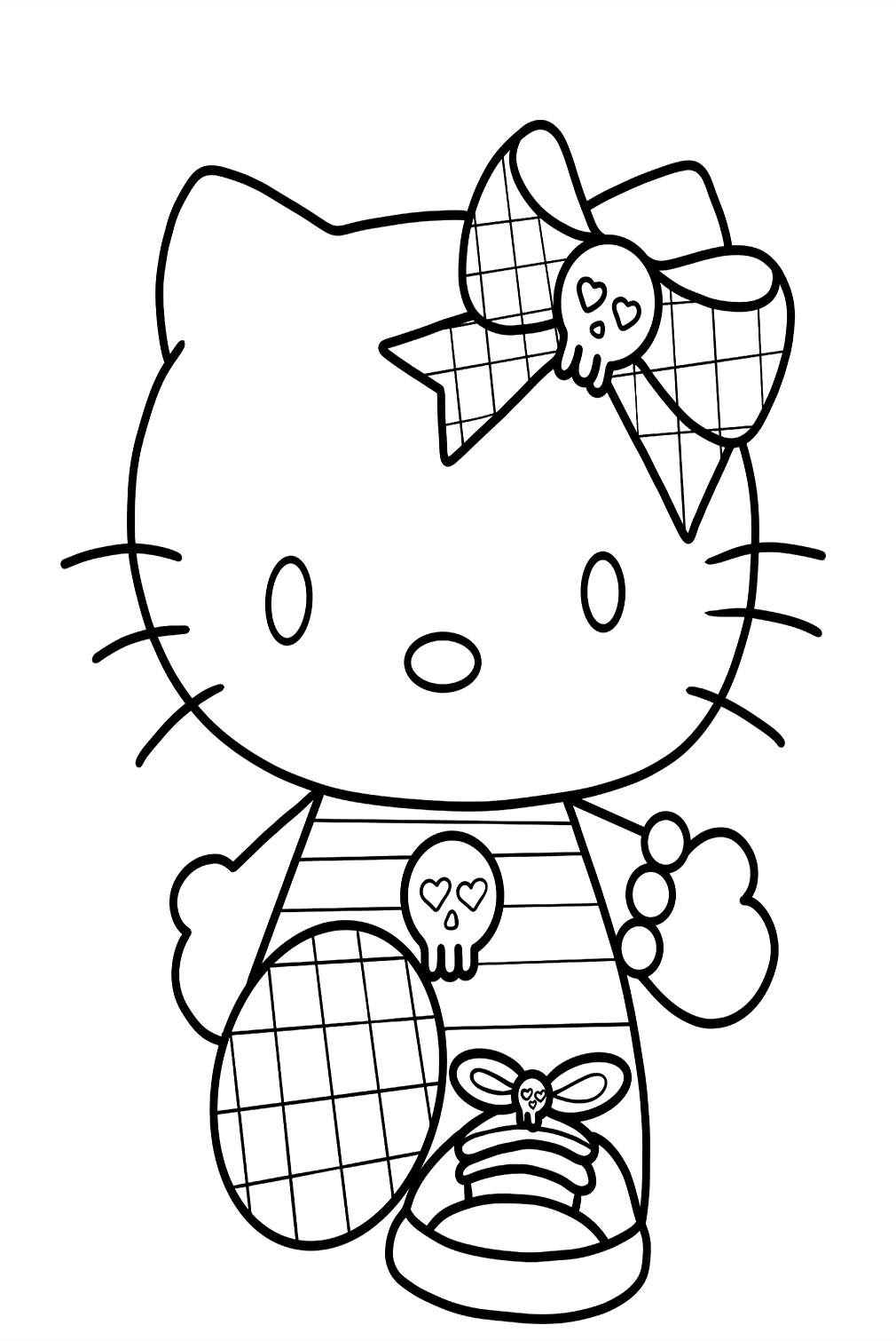 Halloween Hello Kitty Coloring Sheet