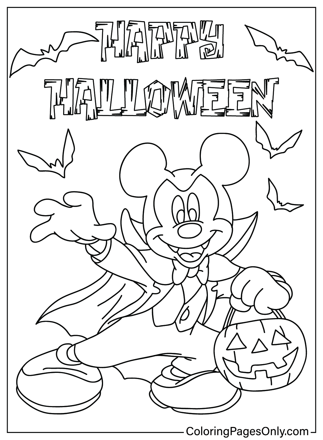Halloween Mickey Coloring Page