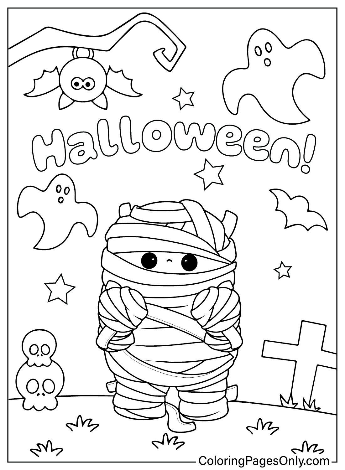 Halloween Mummy Coloring Page Free Printable Coloring Pages