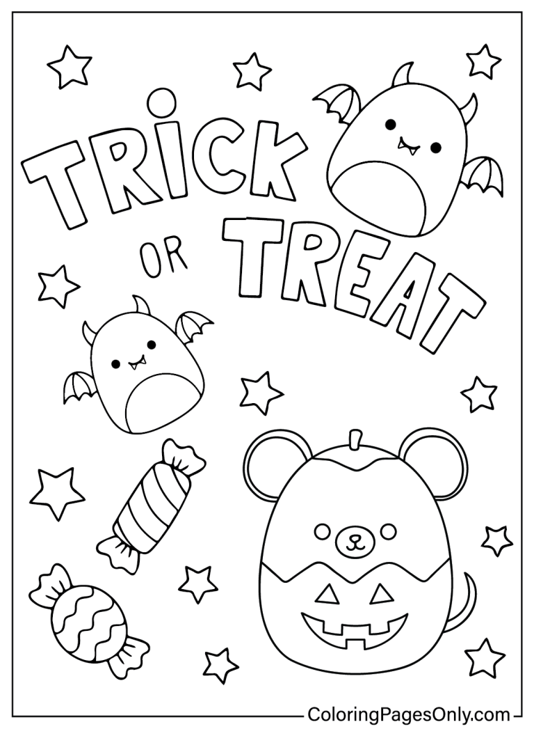 28 Free Printable Squishmallow Halloween Coloring Pages