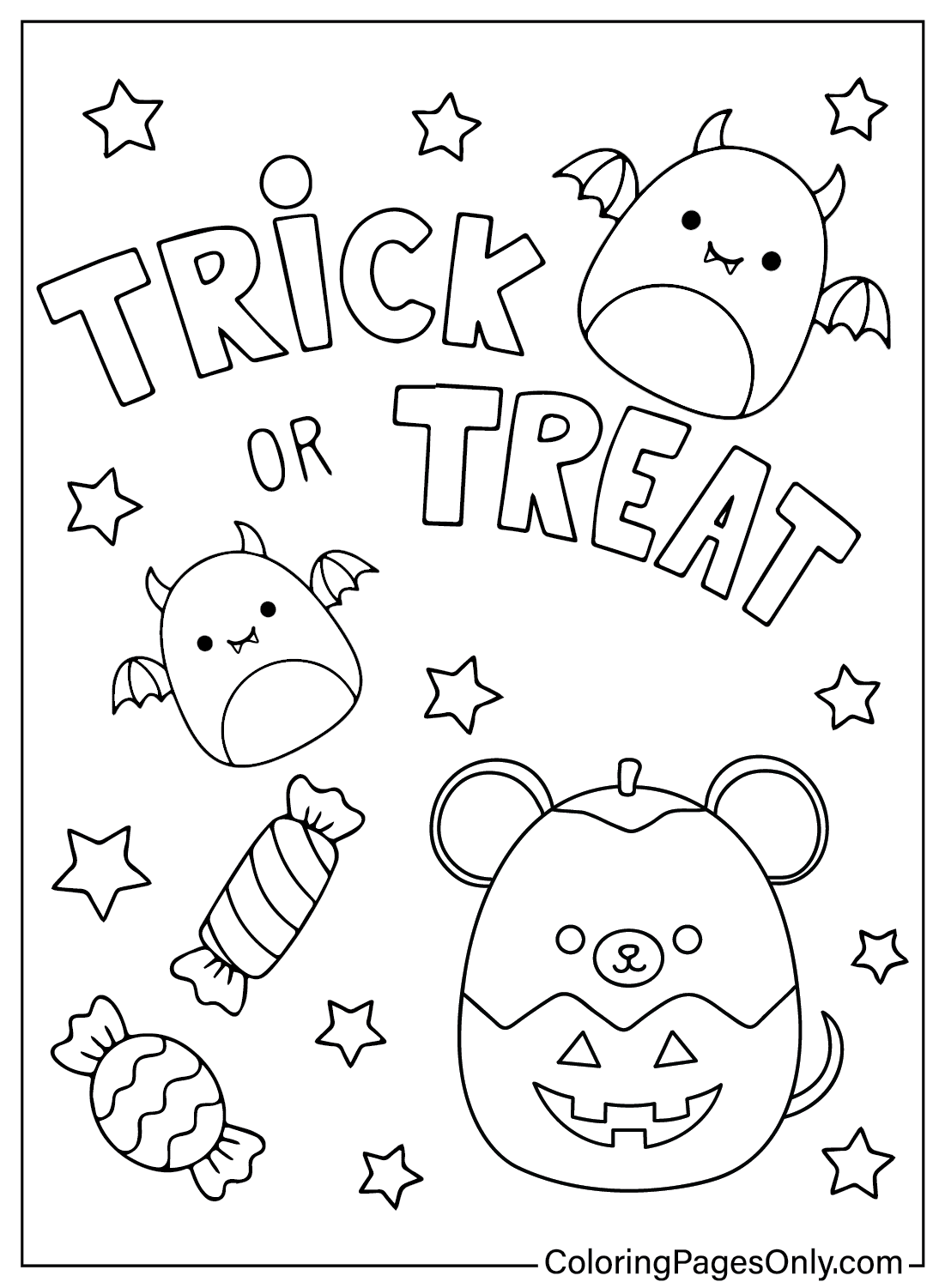 Halloween Squishmallows Coloring Page from Squishmallow Halloween