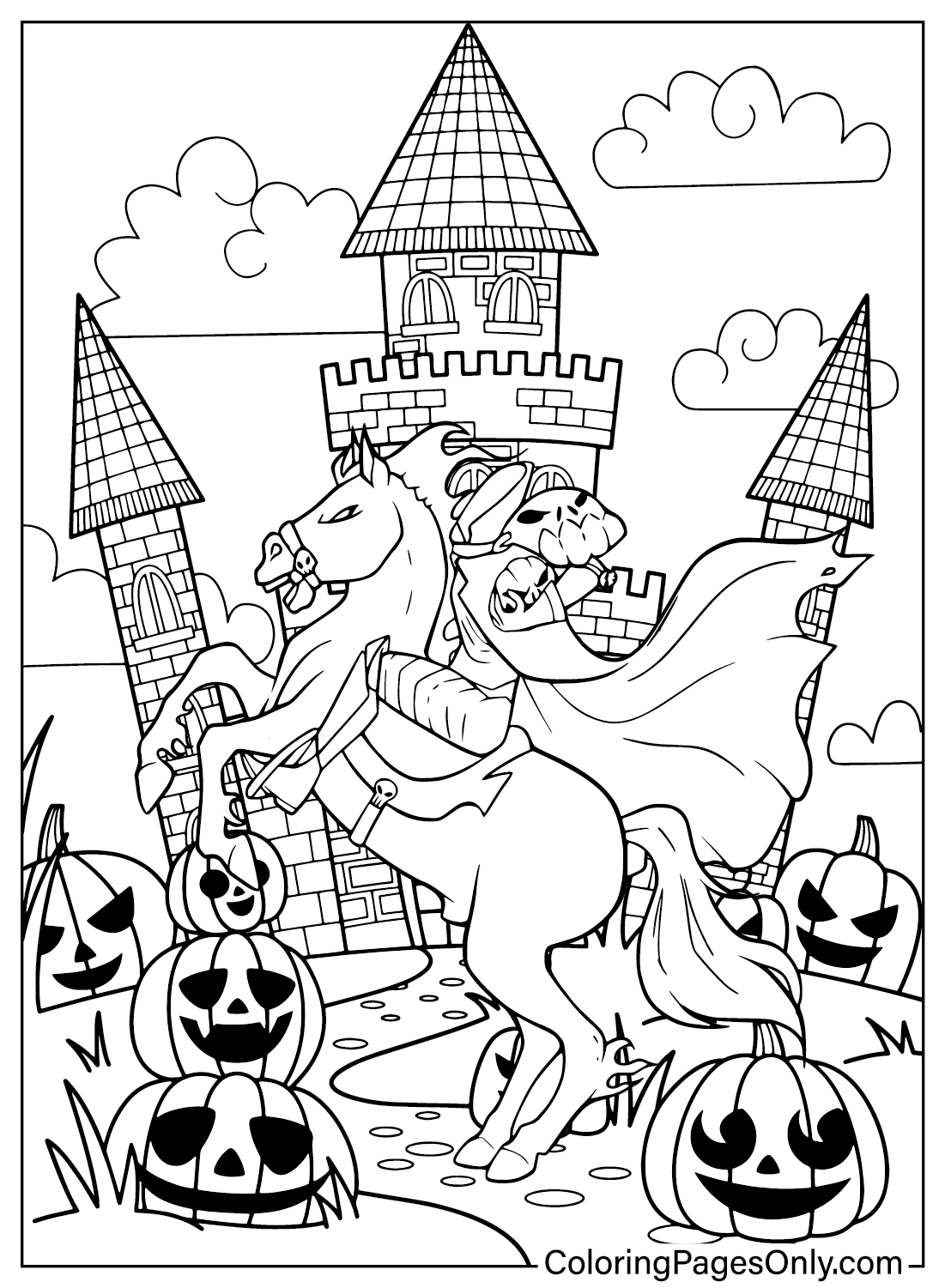 Headless Horseman Coloring Page Free Printable Coloring Pages