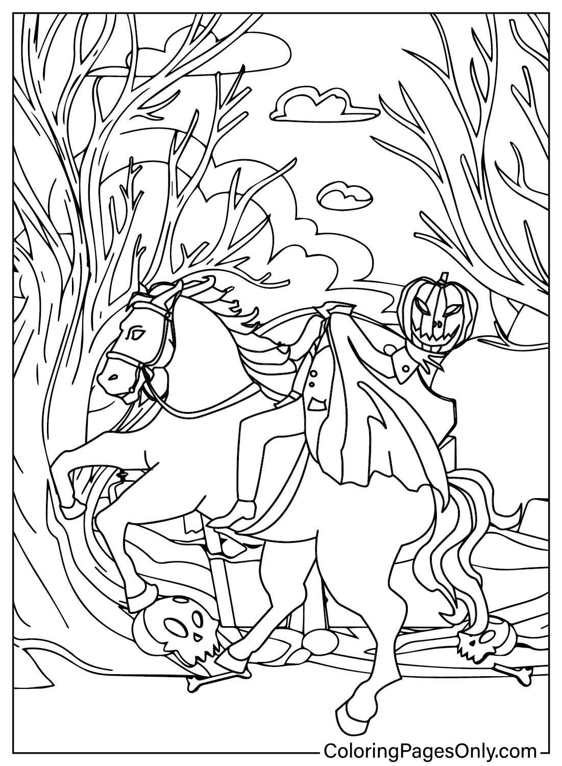 Headless Horseman Coloring Pages to Download from Headless Horseman