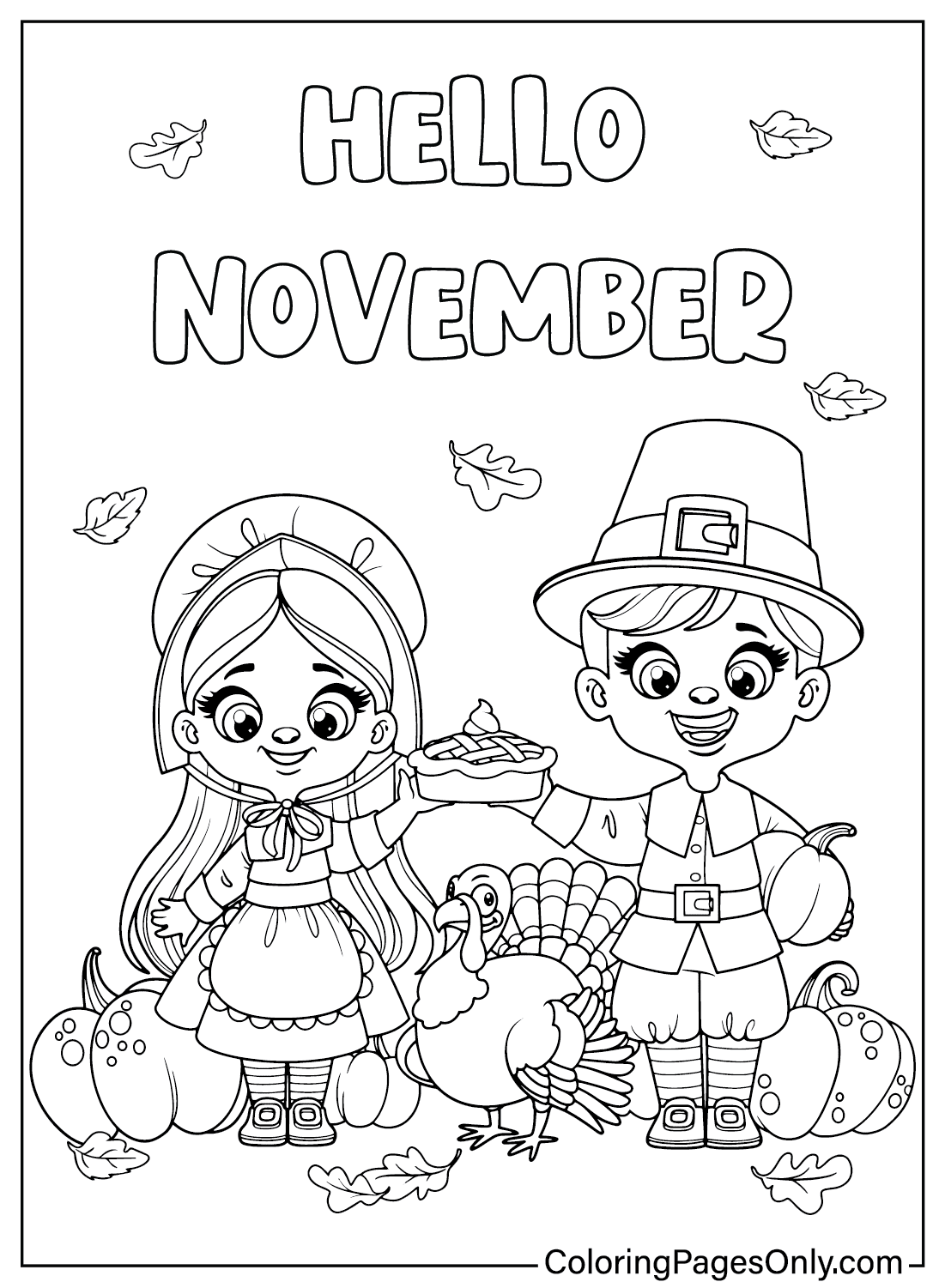Hello November Coloring Page
