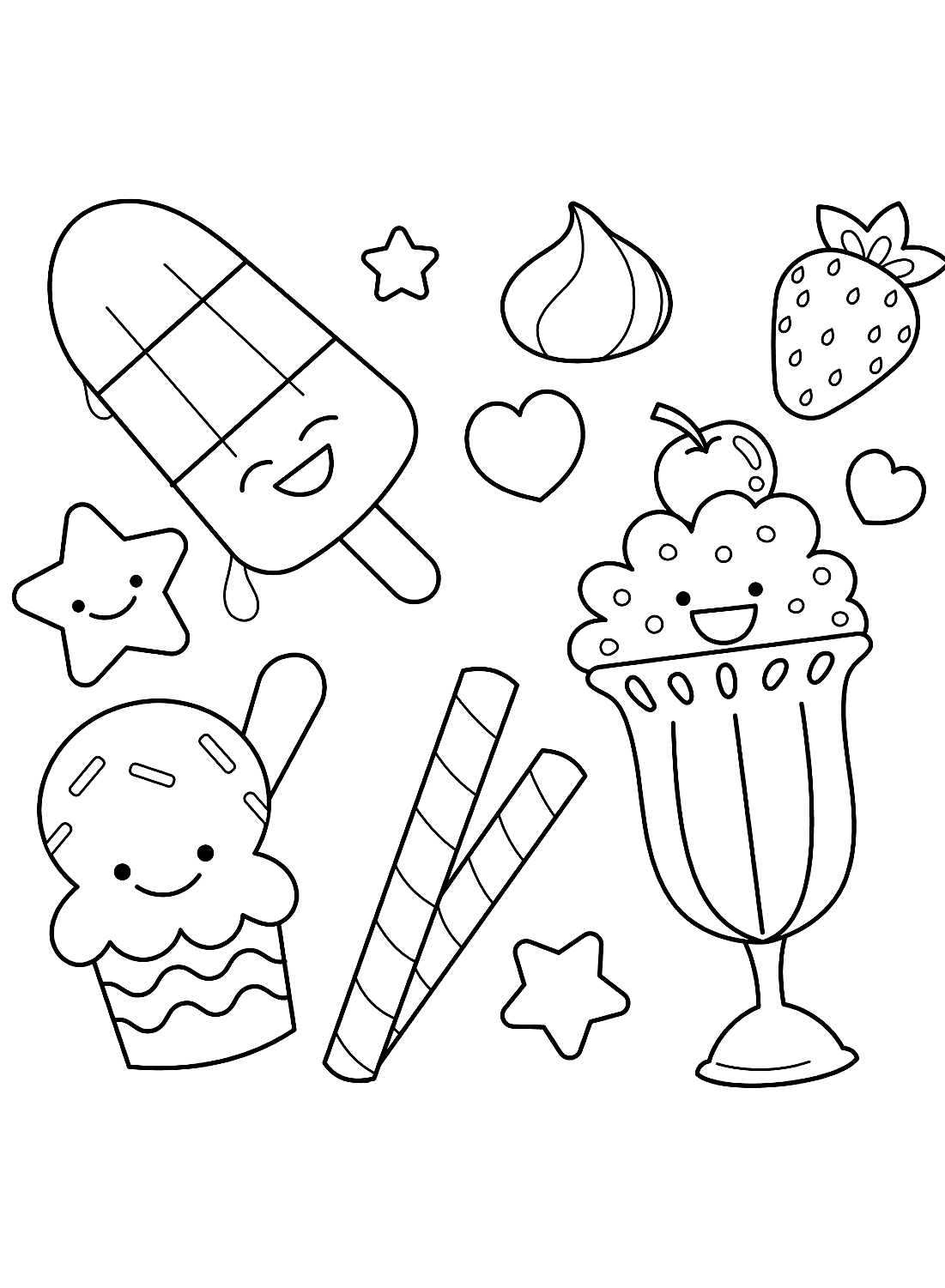Ice Cream Coloring Sheet