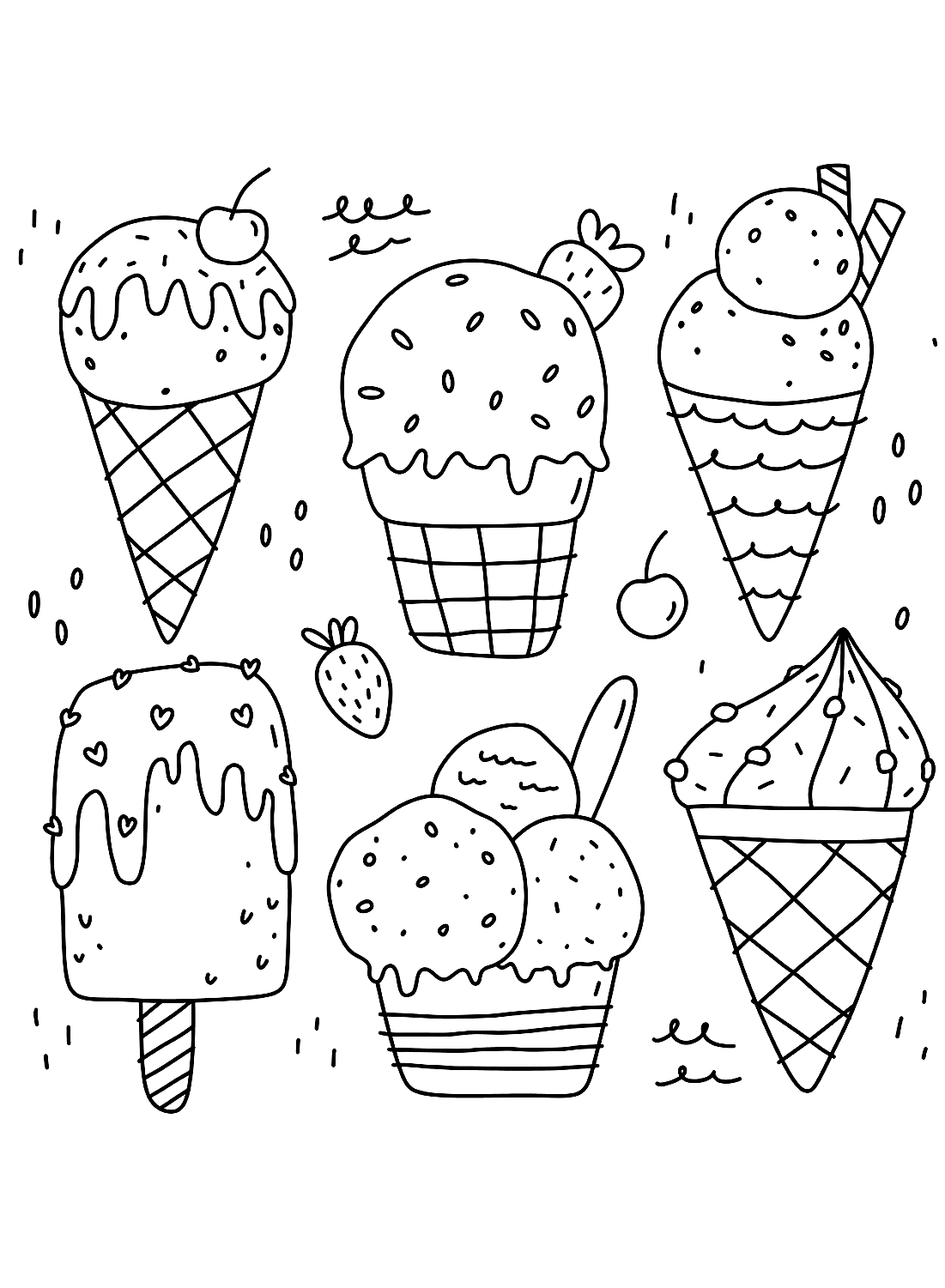 Ice Cream Pictures to Color from Ice Cream