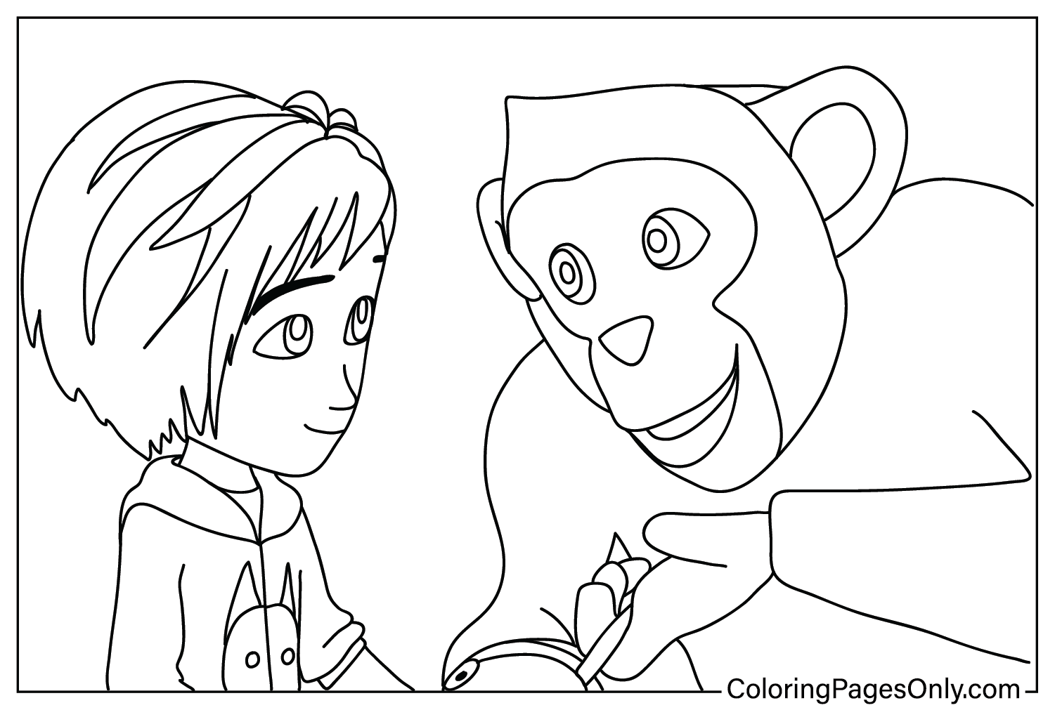 June and Peanut Coloring Page from Adventures in Wonder Park