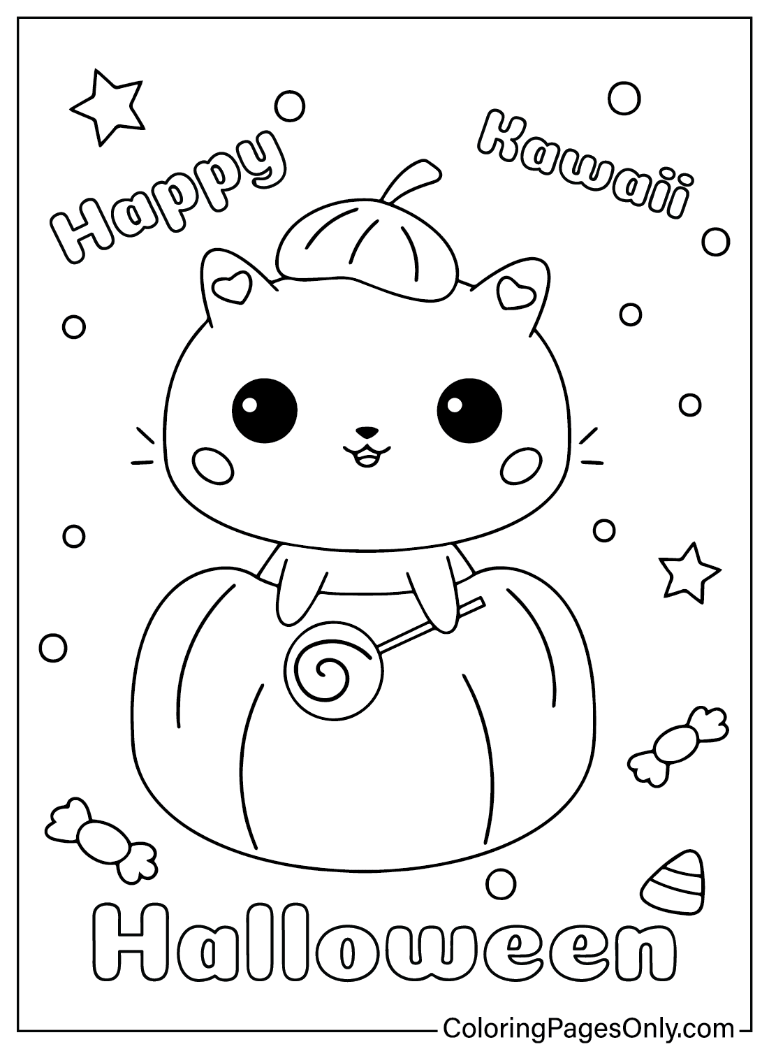 Kawaii Halloween Coloring Pages Coloring Pages
