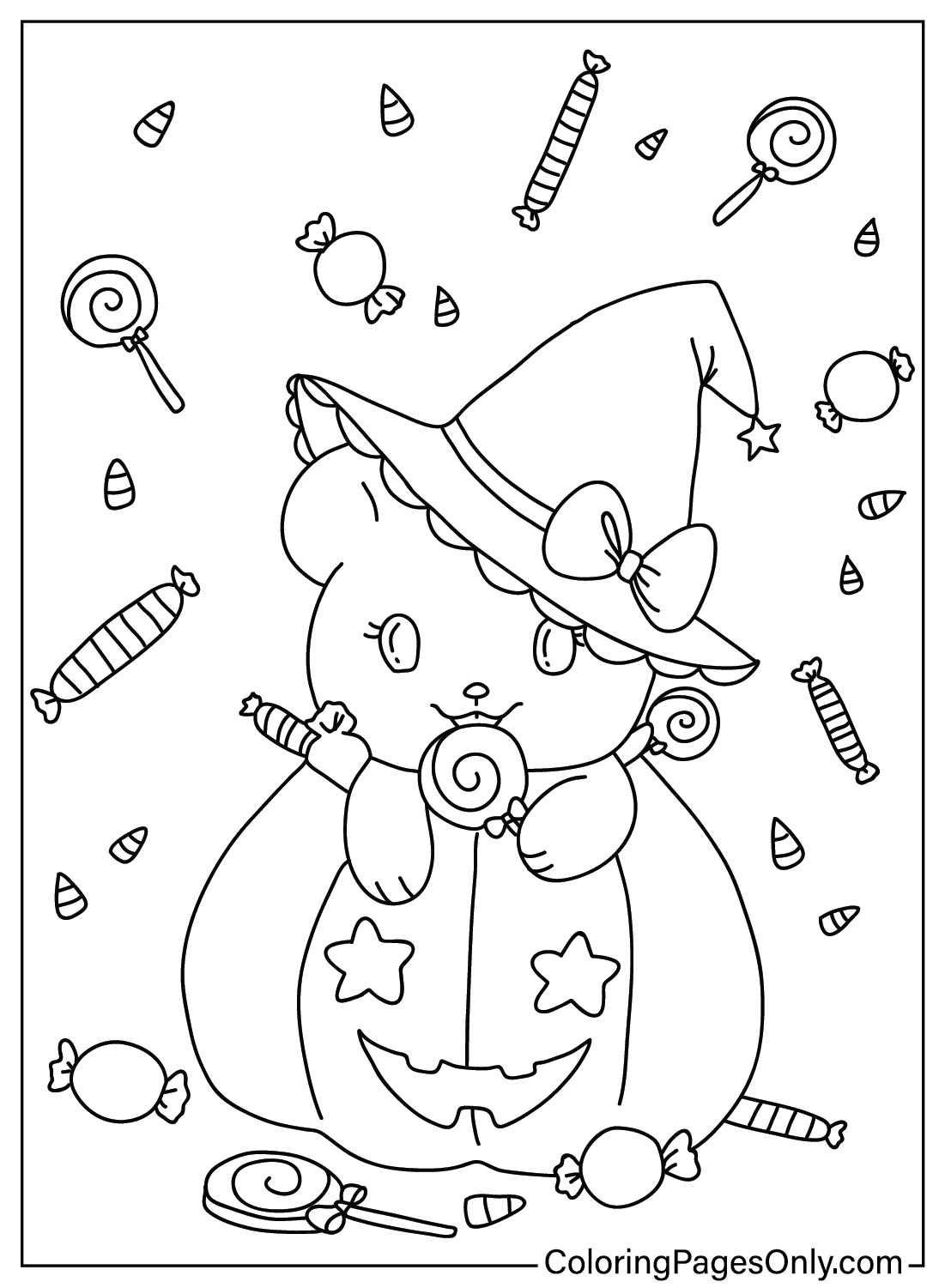 Kawaii Halloween Drawing Coloring Page from Kawaii Halloween