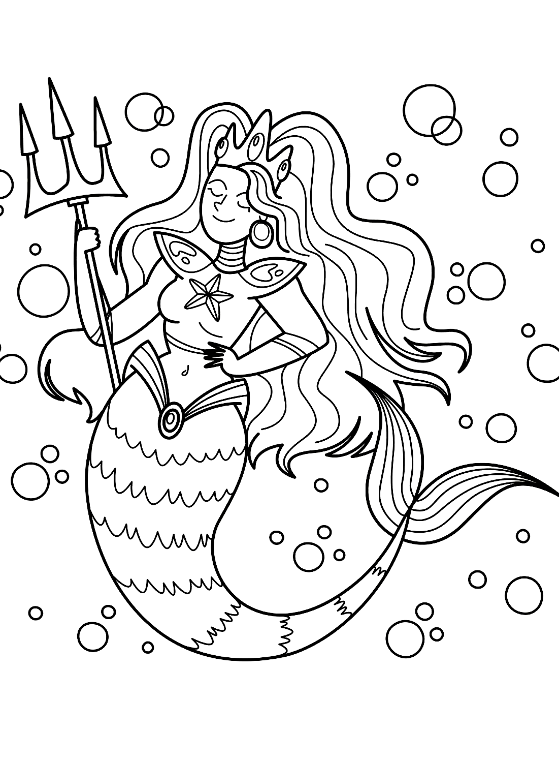 King Mermaid Coloring Pictures