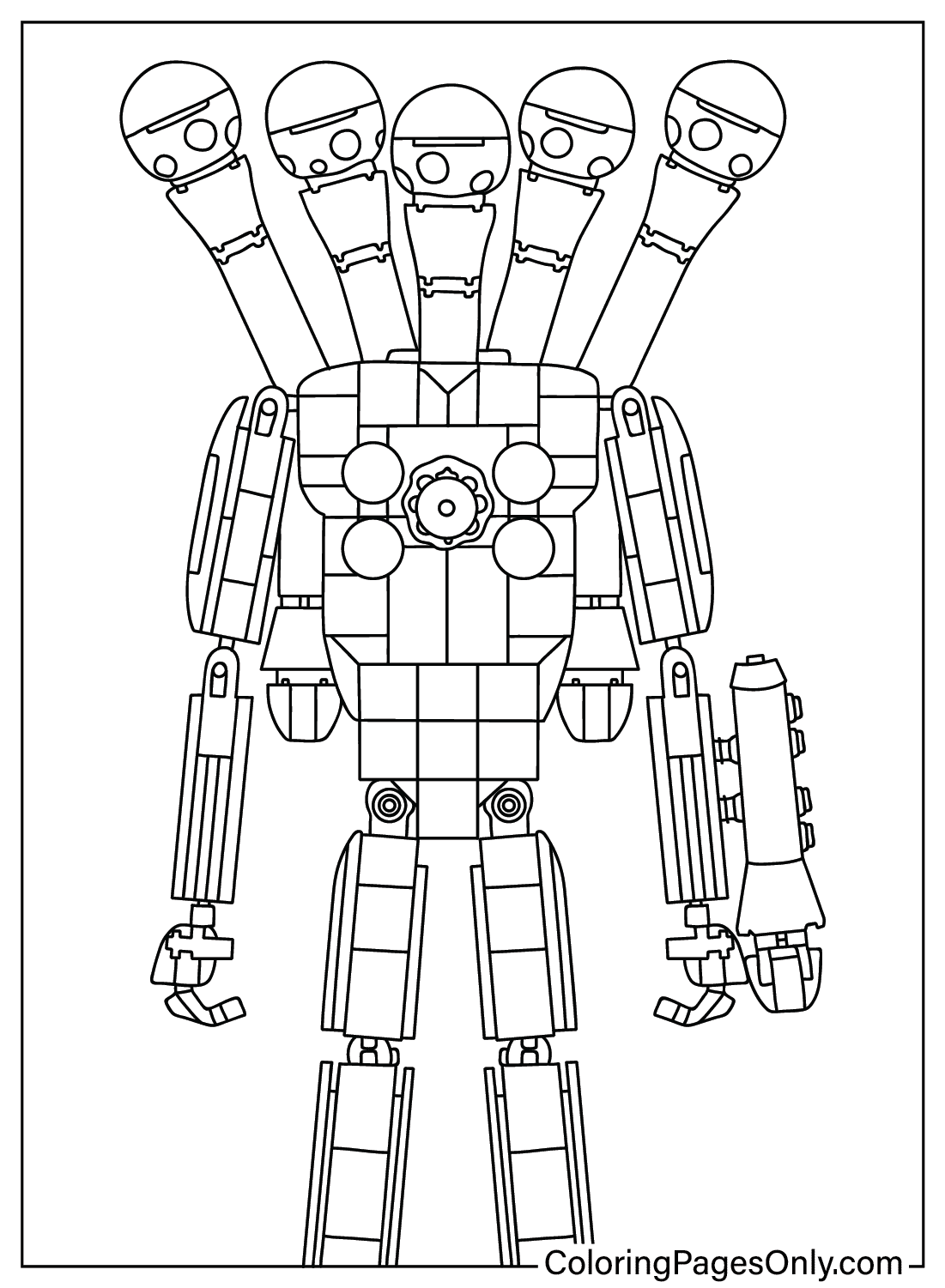 Lego Microphone Mecha Boss Coloring Page from Microphone Mecha Boss