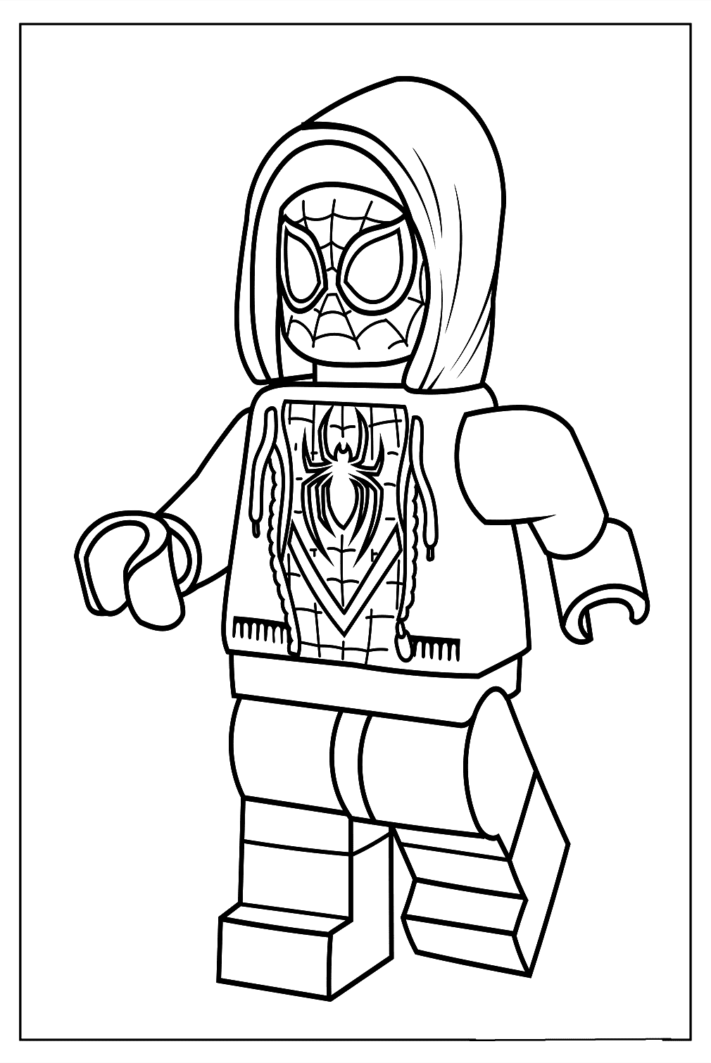Lego Miles Morales Spider Man Coloring Page from Spider-Man: Across the Spider