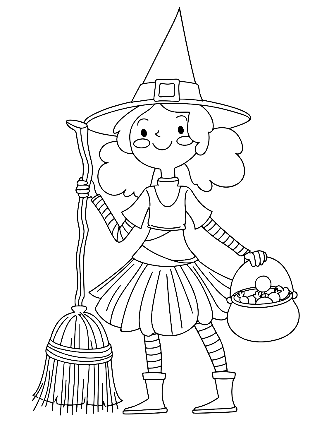 Lovely Witch coloring page