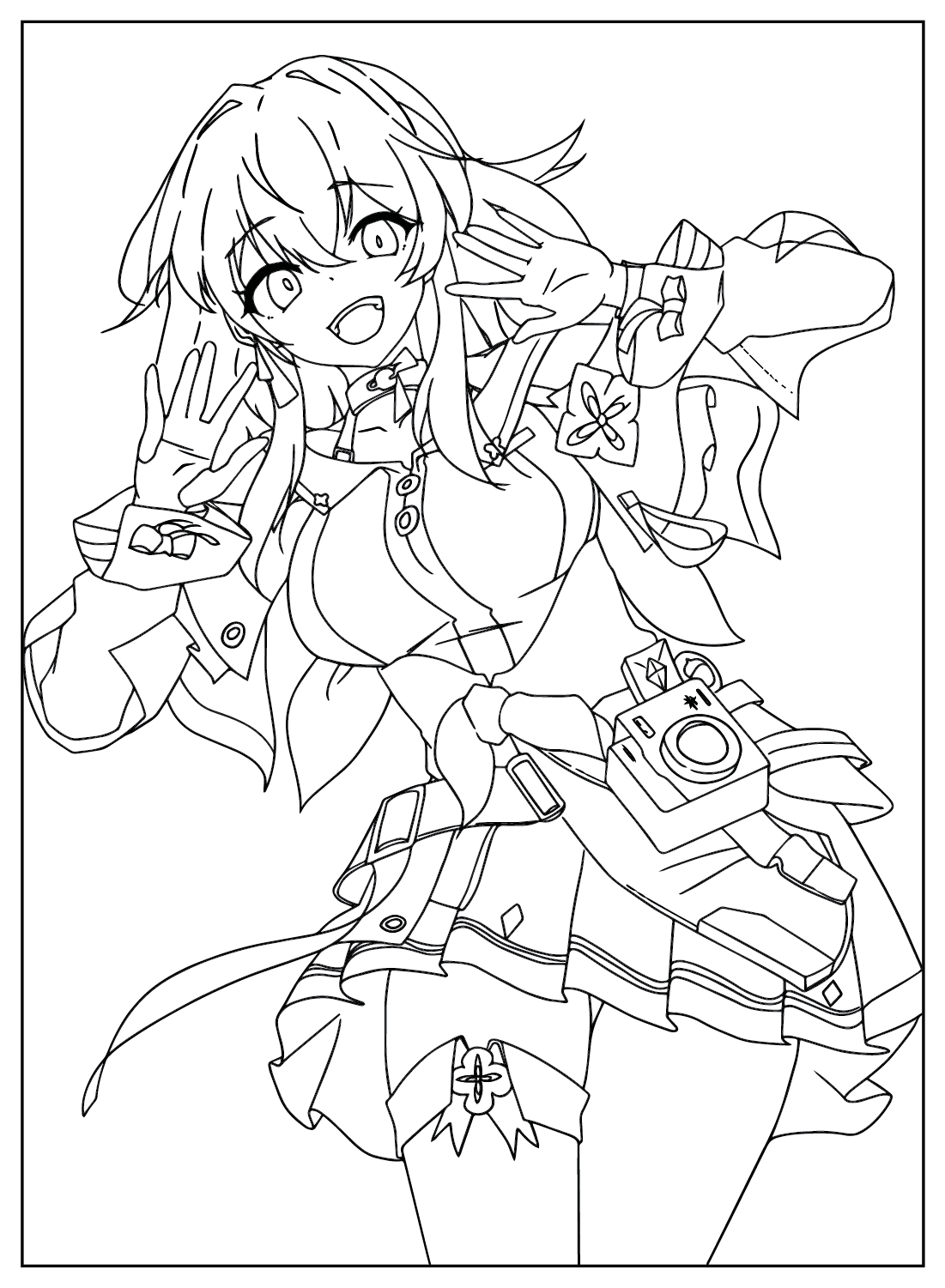 March 7th Coloring Page from Honkai: Star Rail