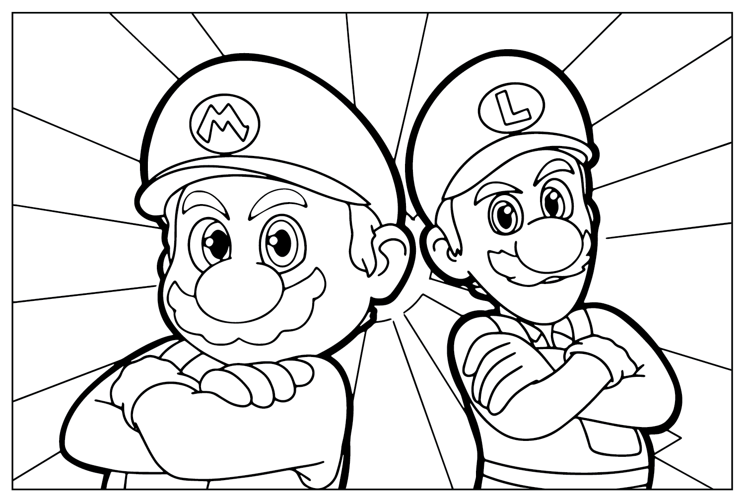 Раскраска Марио и Луиджи из фильма Super Mario Bros.