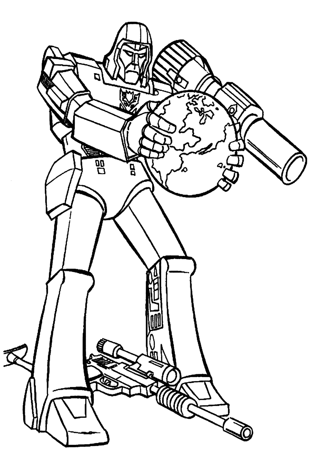 Megatron Holding The World Coloring Page