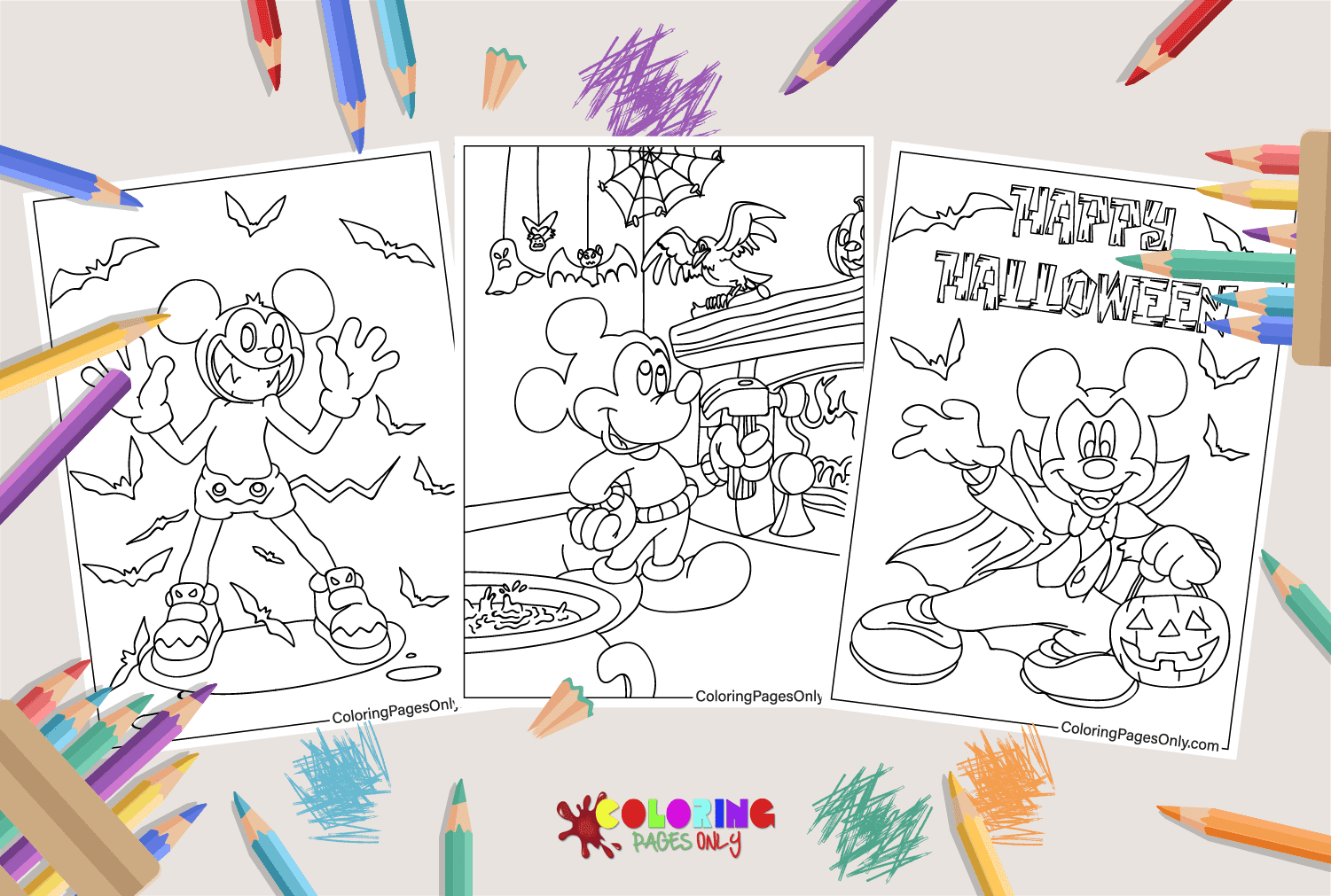 25 Mickey Halloween Coloring Pages - ColoringPagesOnly.com