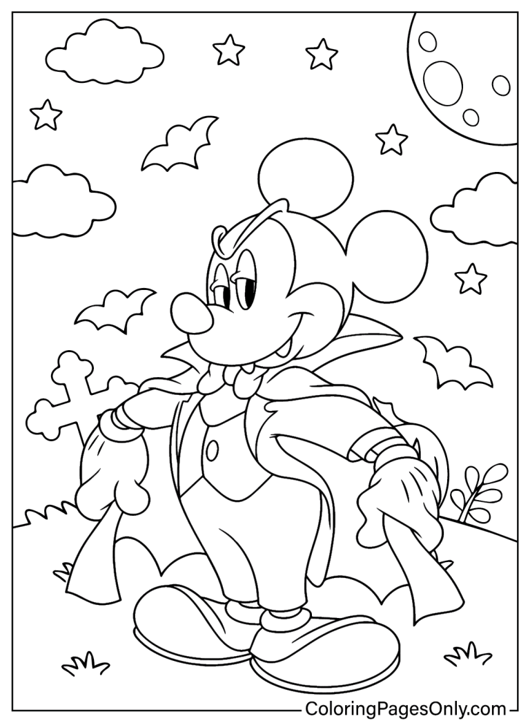 30 Free Printable Mickey Halloween Coloring Pages