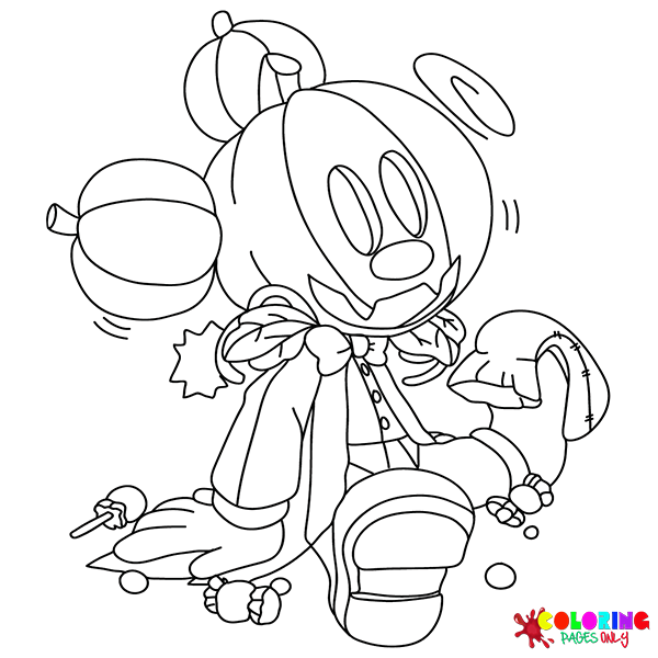 Desenhos para colorir do Halloween do Mickey