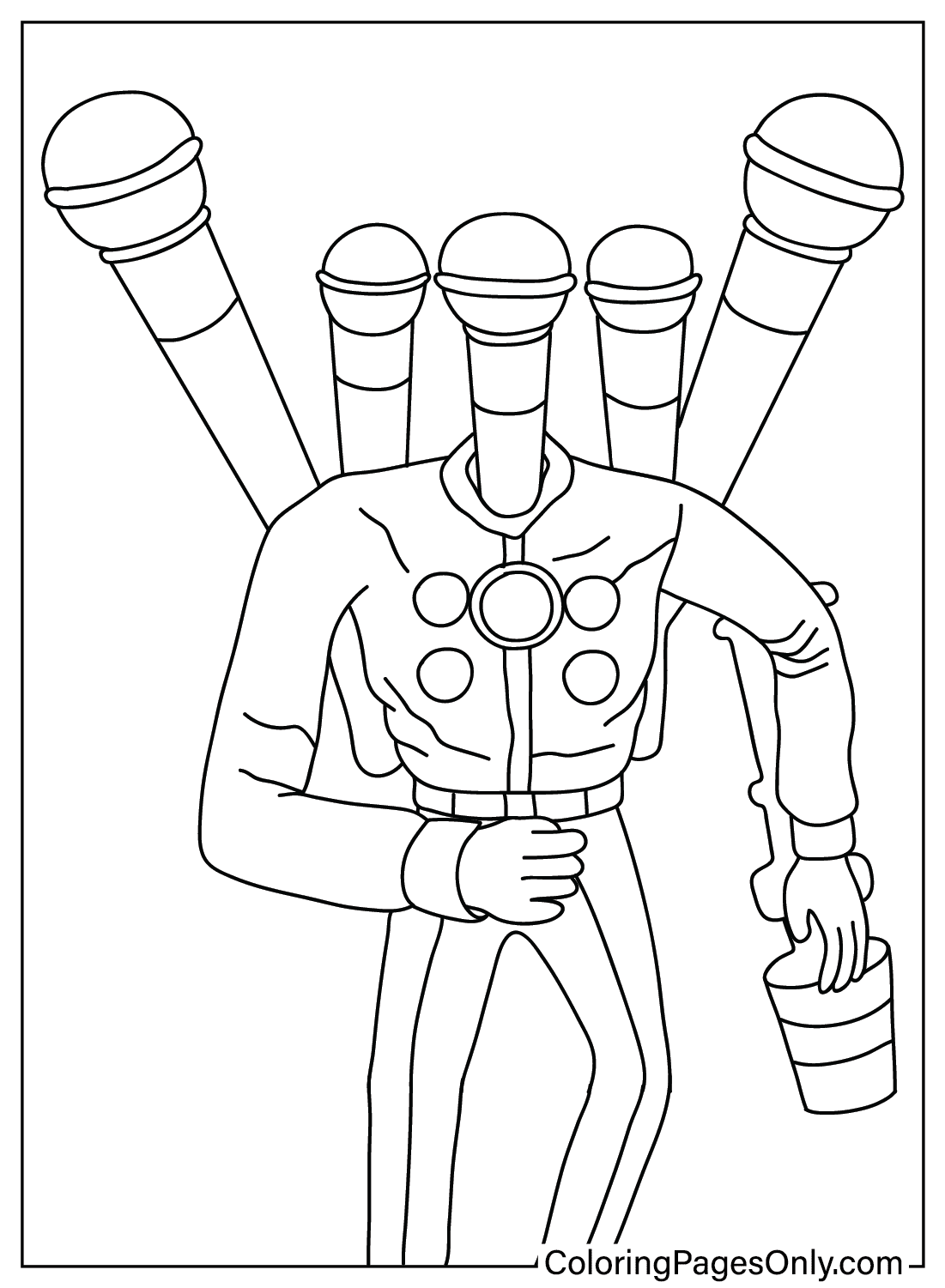 Microphone Mecha Boss Coloring Page from Microphone Mecha Boss