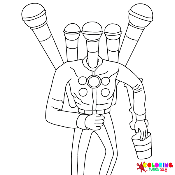 Microphone Mecha Boss Coloring Pages