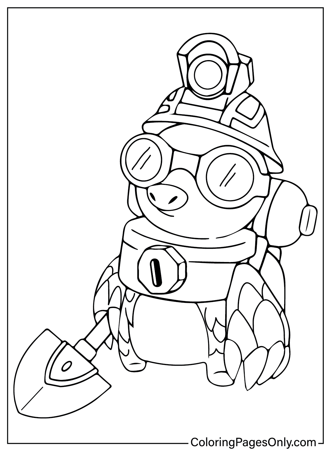 Molediver Teamfight Tactics Coloring Page from Teamfight Tactics