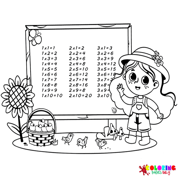 Multiplication Chart Coloring Pages