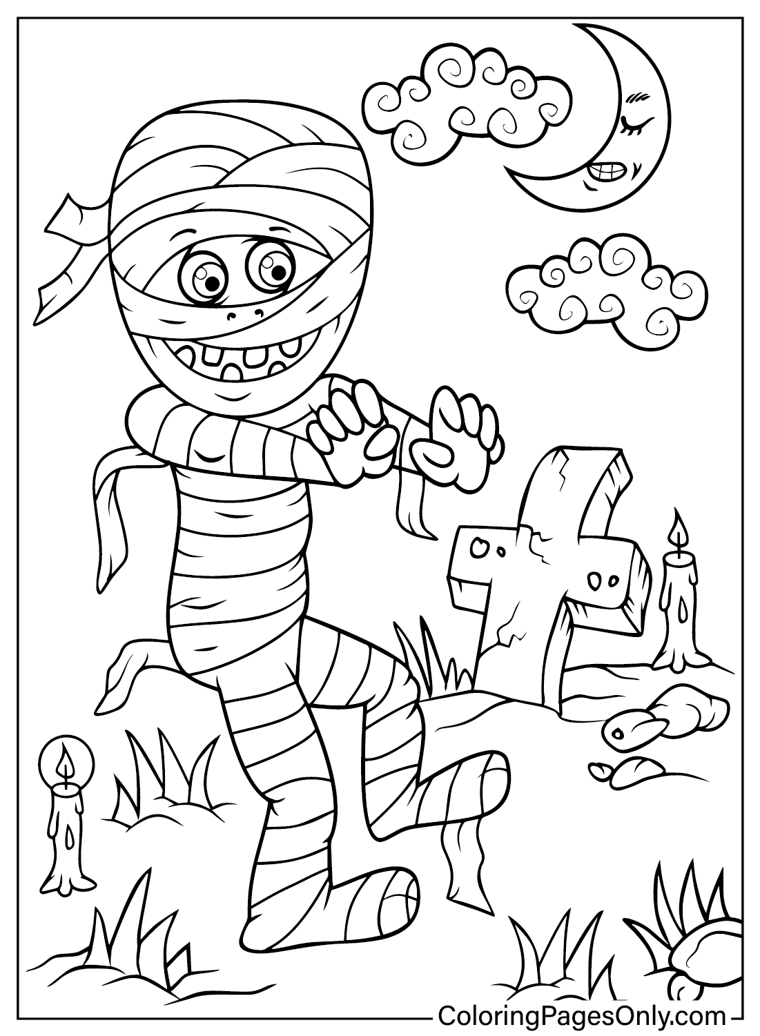 Mummy Coloring Page PNG - Free Printable Coloring Pages