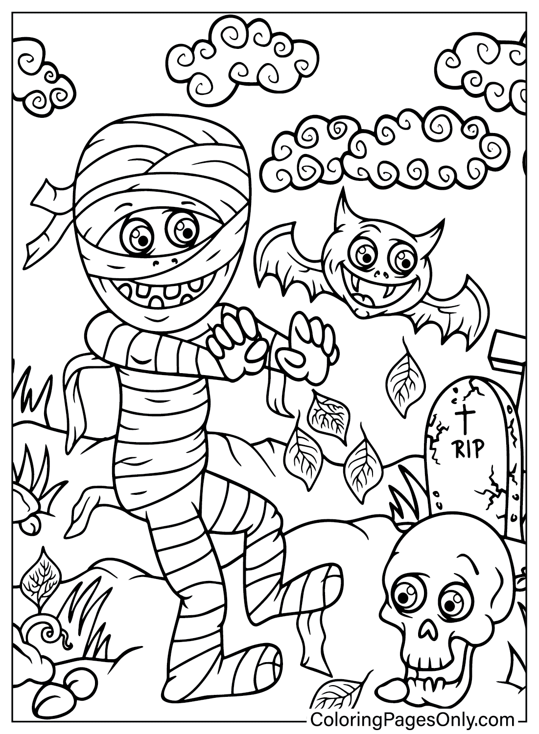 Mummy Coloring Page for Adults