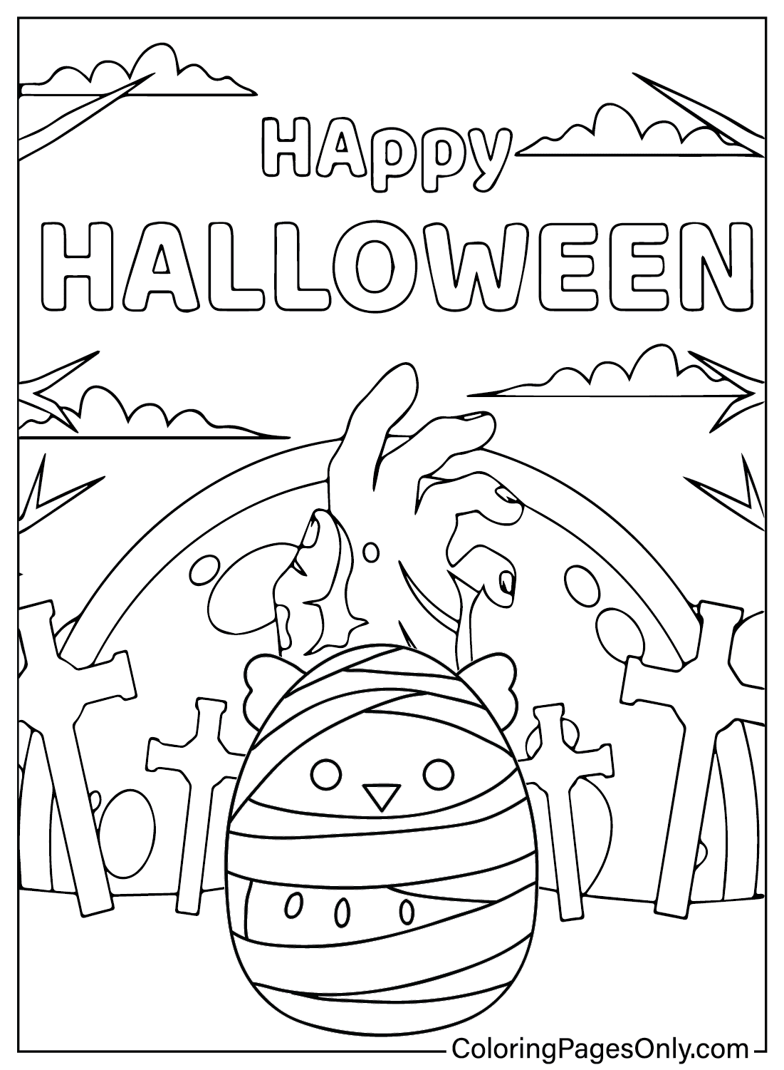 Mummy Squishmallow Coloring Page from Squishmallow Halloween
