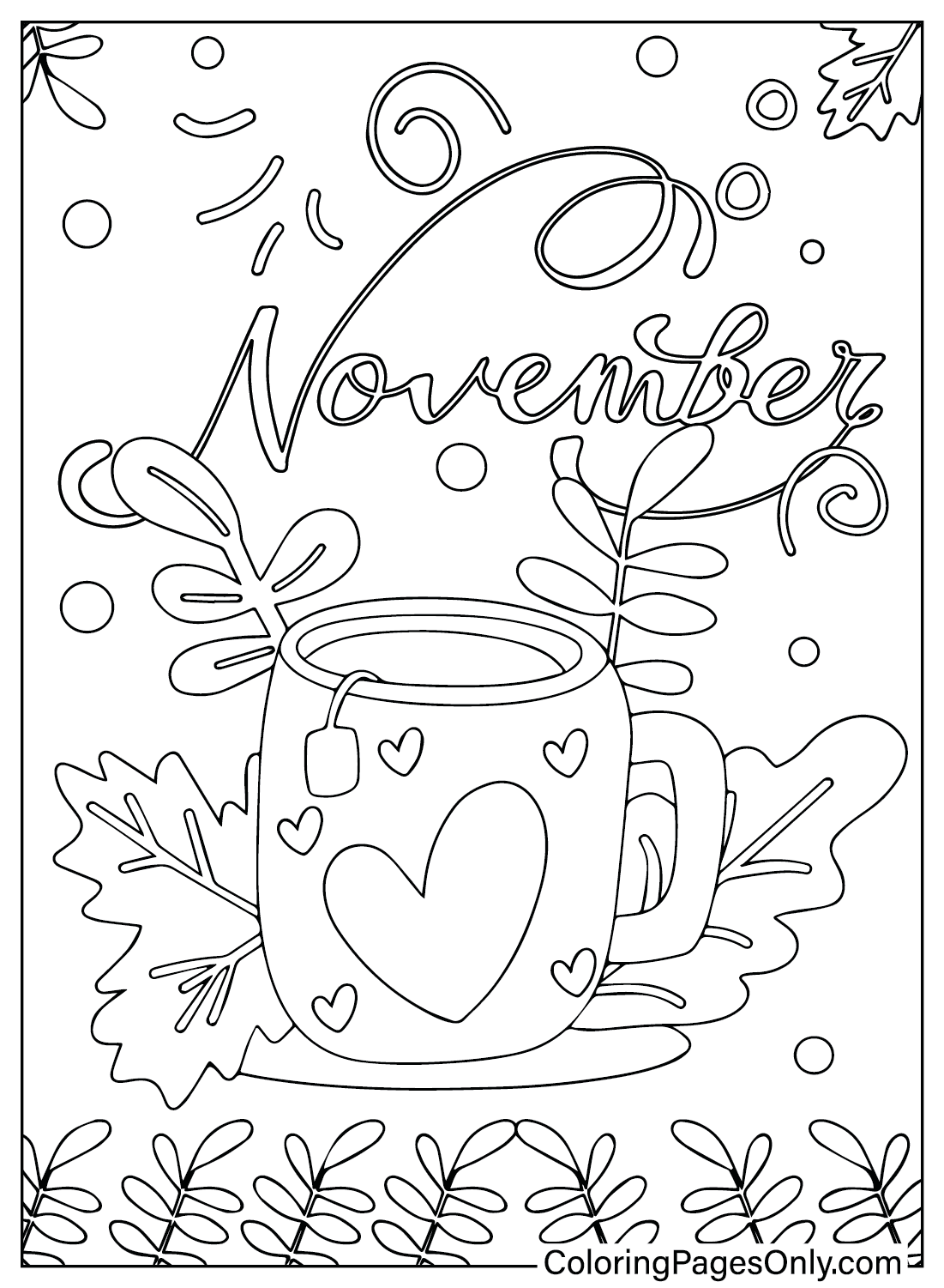 Раскраска «Ноябрь» для печати с ноября