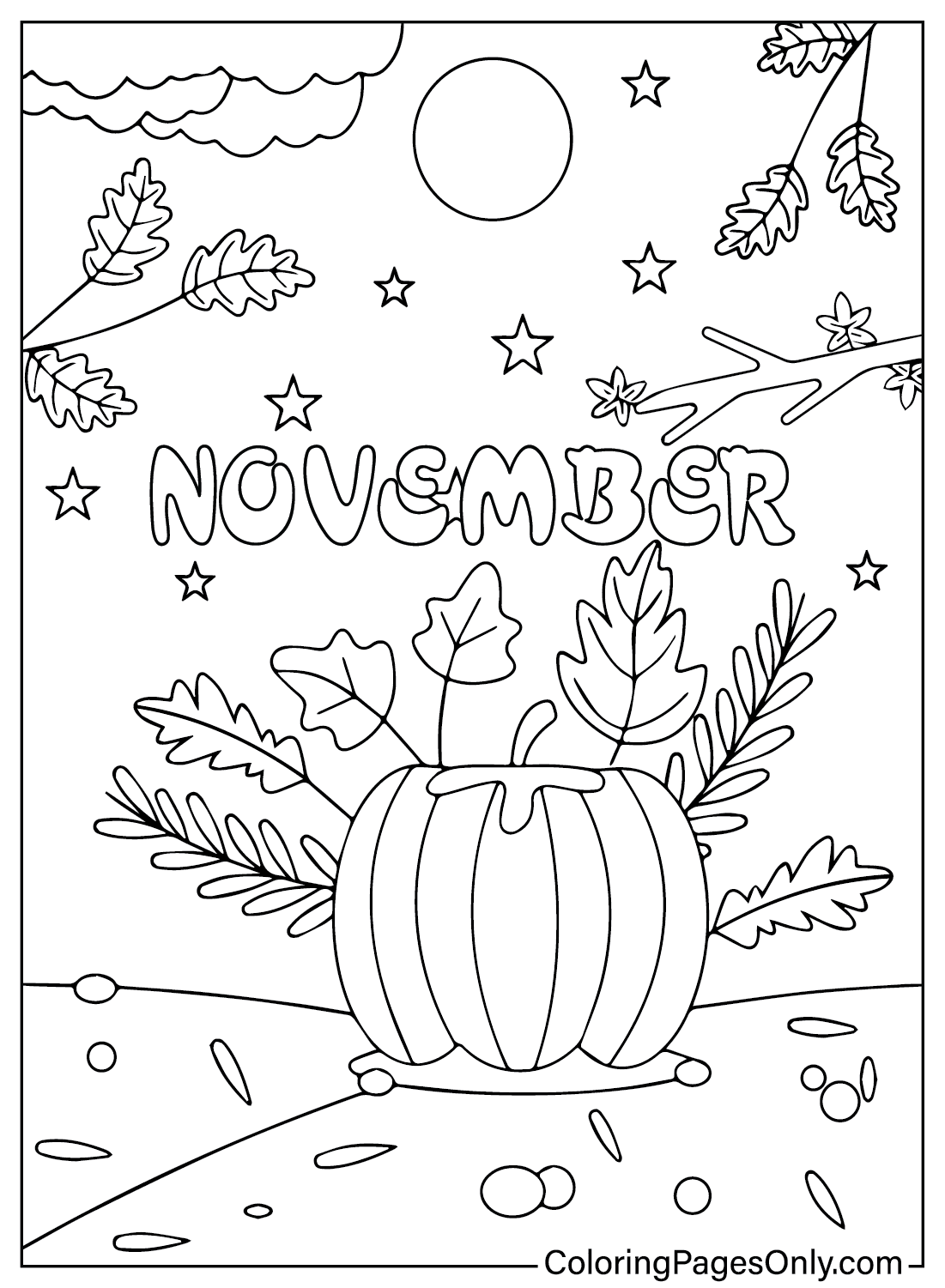 November Printable Coloring Page