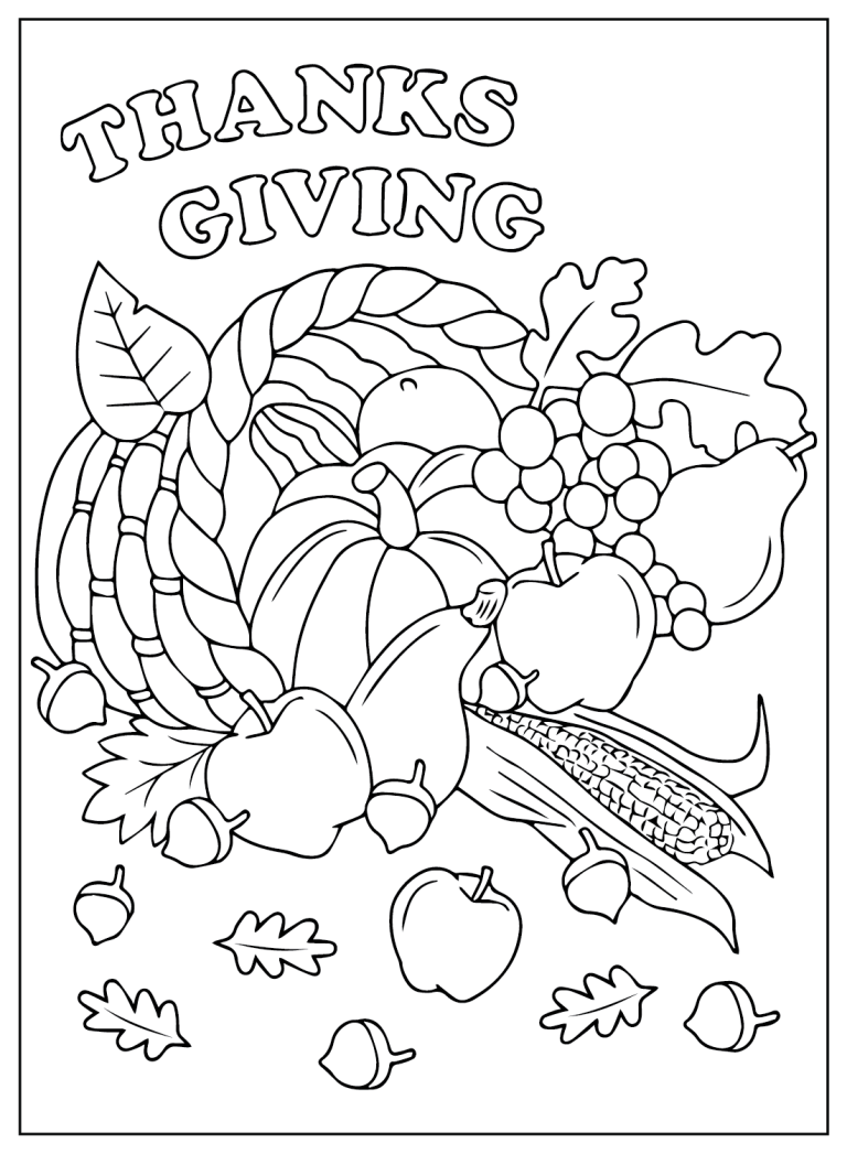 120 Free Printable Thanksgiving Coloring Pages