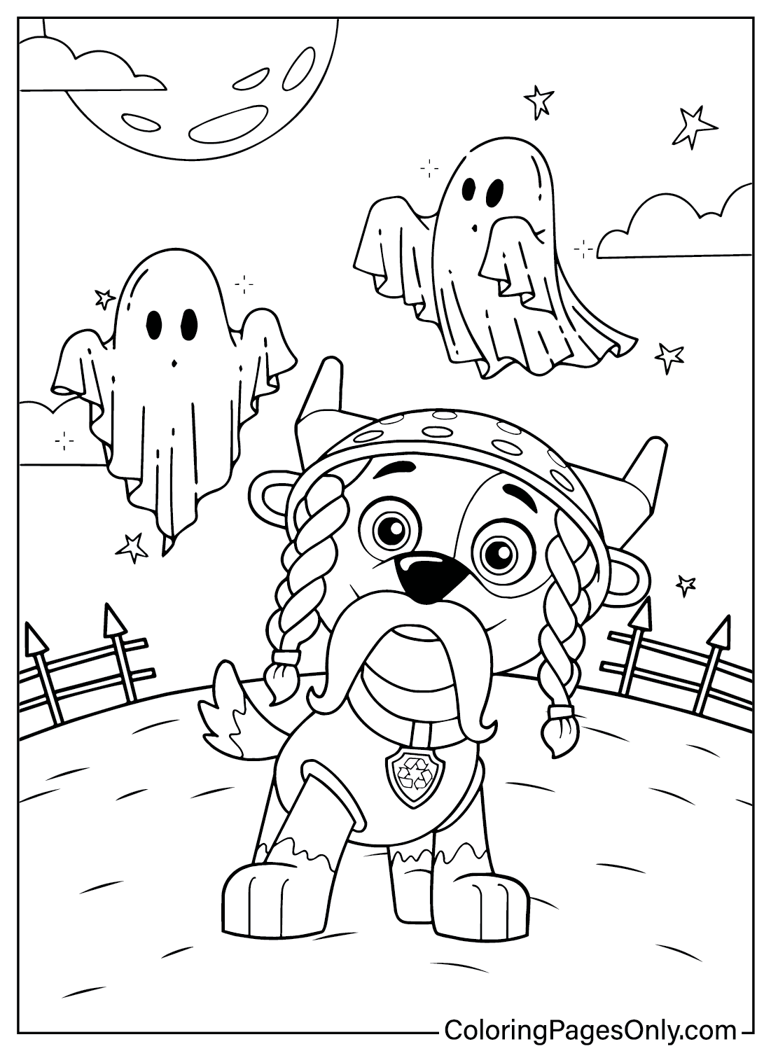 Paw Patrol Halloween Coloring Page Free from Paw Patrol Halloween